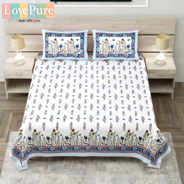COTTON BEAUTY 300TC ULTRASOFT 100% PURE ORGANIC COTTON KING SIZE BEDSHEET WITH 2 PILLOW COVERS