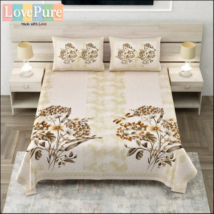 COTTON BEAUTY 300TC ULTRASOFT 100% PURE ORGANIC COTTON KING SIZE BEDSHEET WITH 2 PILLOW COVERS