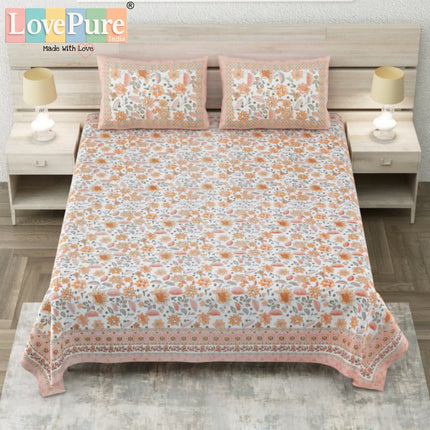 COTTON BEAUTY 300TC ULTRASOFT 100% PURE ORGANIC COTTON KING SIZE BEDSHEET WITH 2 PILLOW COVERS