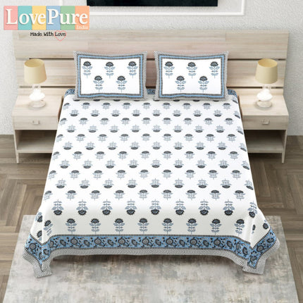 COTTON BEAUTY 300TC ULTRASOFT 100% PURE ORGANIC COTTON KING SIZE BEDSHEET WITH 2 PILLOW COVERS