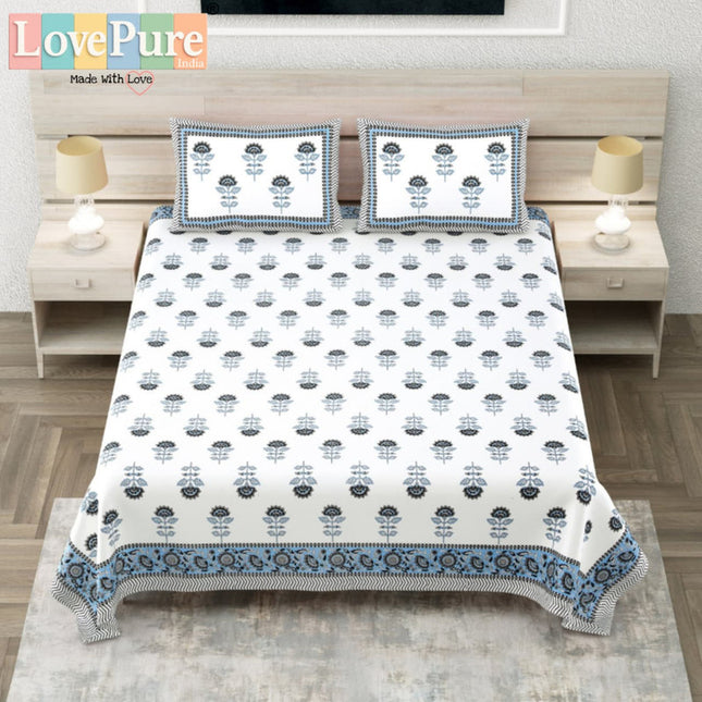 COTTON BEAUTY 300TC ULTRASOFT 100% PURE ORGANIC COTTON KING SIZE BEDSHEET WITH 2 PILLOW COVERS