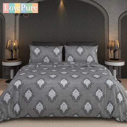BOUTIQUE PREMIUM HEAVY COTTON KING SIZE BEDSHEET WITH 2 PILLOW COVERS