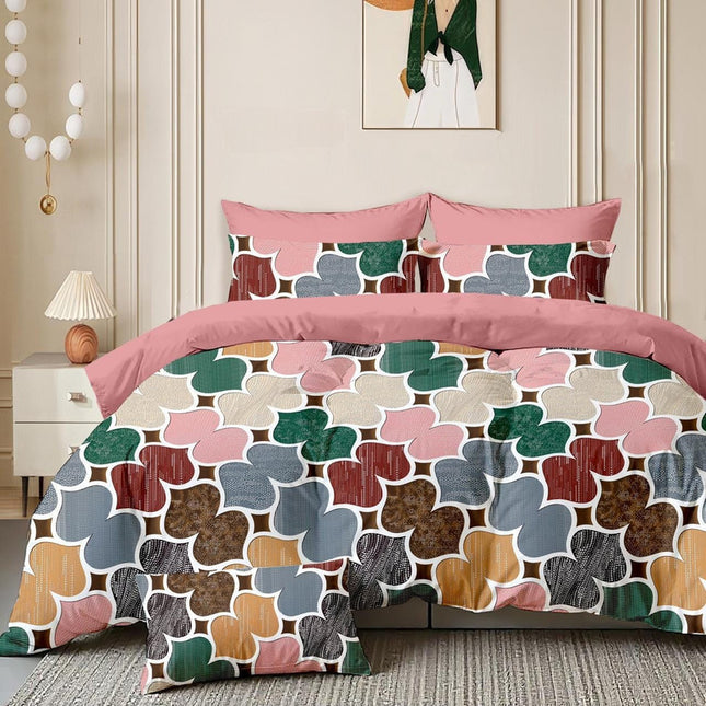 GEMS FLAT DOUBLE PREMIUM 90*100 BEDSHEET SET(1+2) WITH 2 PILLOW COVERS