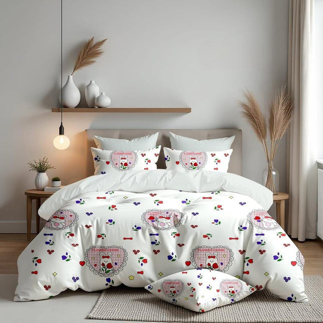 GEMS FLAT DOUBLE PREMIUM 90*100 BEDSHEET SET(1+2) WITH 2 PILLOW COVERS