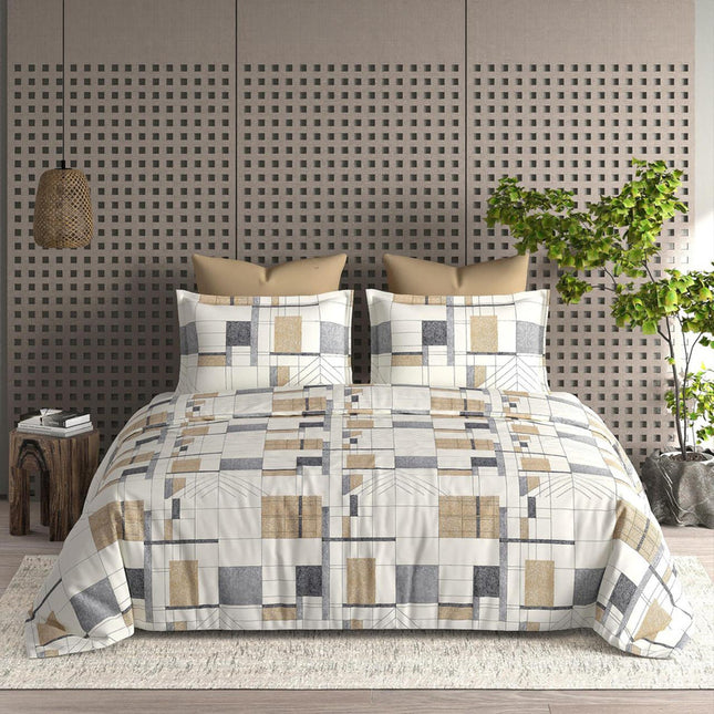 GEMS FLAT DOUBLE PREMIUM 90*100 BEDSHEET SET(1+2) WITH 2 PILLOW COVERS
