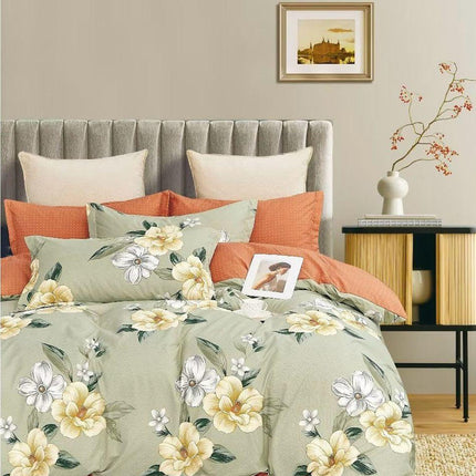 GEMS FLAT DOUBLE PREMIUM 90*100 BEDSHEET SET(1+2) WITH 2 PILLOW COVERS