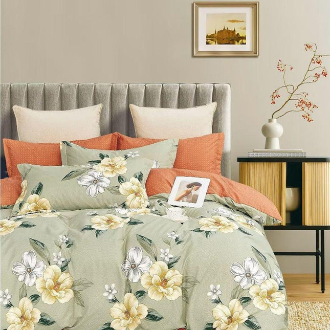 GEMS FLAT DOUBLE PREMIUM 90*100 BEDSHEET SET(1+2) WITH 2 PILLOW COVERS