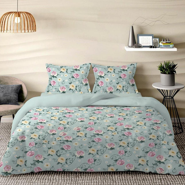 GEMS FLAT DOUBLE PREMIUM 90*100 BEDSHEET SET(1+2) WITH 2 PILLOW COVERS