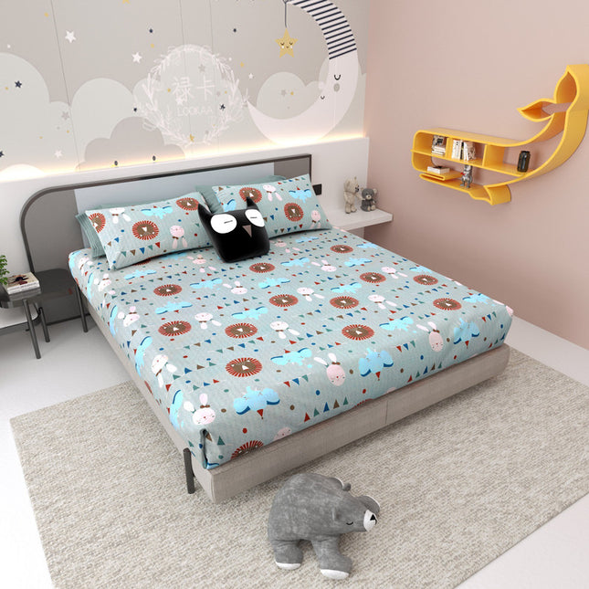 JOY 300TC 100% PURE COTTON PREMIUM KING (100*108) BEDSHEET (1+2)