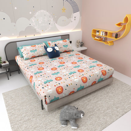 JOY 300TC 100% PURE COTTON PREMIUM KING (100*108) BEDSHEET (1+2)