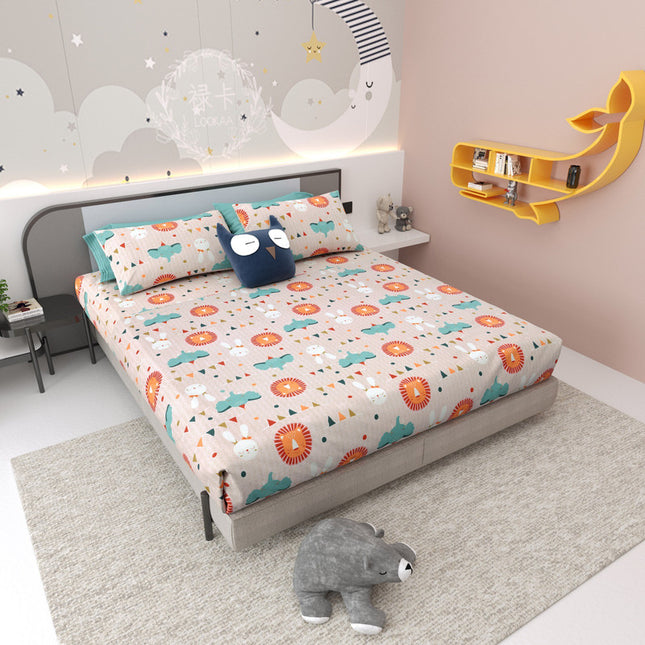 JOY 300TC 100% PURE COTTON PREMIUM KING (100*108) BEDSHEET (1+2)