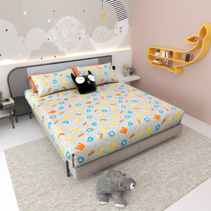 JOY 300TC 100% PURE COTTON PREMIUM KING (100*108) BEDSHEET (1+2)