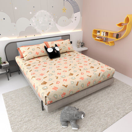 JOY 300TC 100% PURE COTTON PREMIUM KING (100*108) BEDSHEET (1+2)