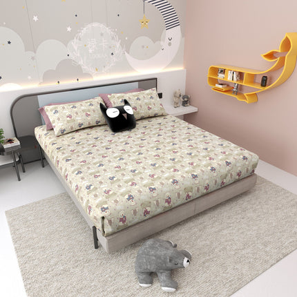 JOY 300TC 100% PURE COTTON PREMIUM KING (100*108) BEDSHEET (1+2)