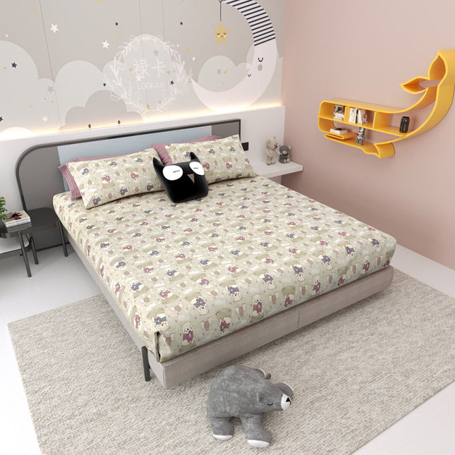 JOY 300TC 100% PURE COTTON PREMIUM KING (100*108) BEDSHEET (1+2)