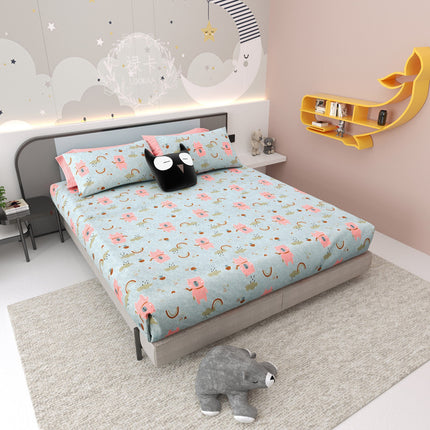 JOY 300TC 100% PURE COTTON PREMIUM KING (100*108) BEDSHEET (1+2)