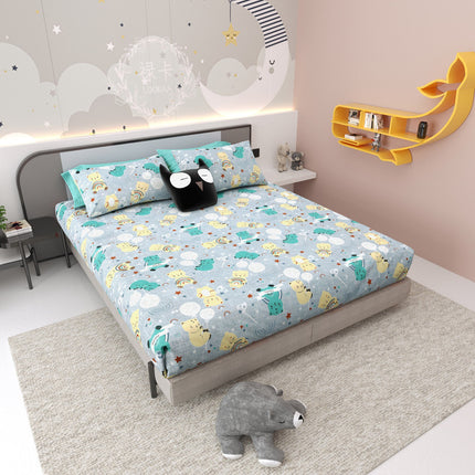 JOY 300TC 100% PURE COTTON PREMIUM KING (100*108) BEDSHEET (1+2)