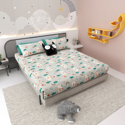 JOY 300TC 100% PURE COTTON PREMIUM KING (100*108) BEDSHEET (1+2)