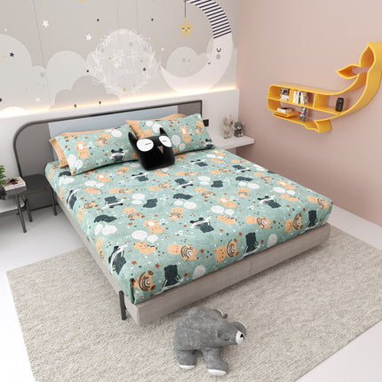 JOY 300TC 100% PURE COTTON PREMIUM KING (100*108) BEDSHEET (1+2)