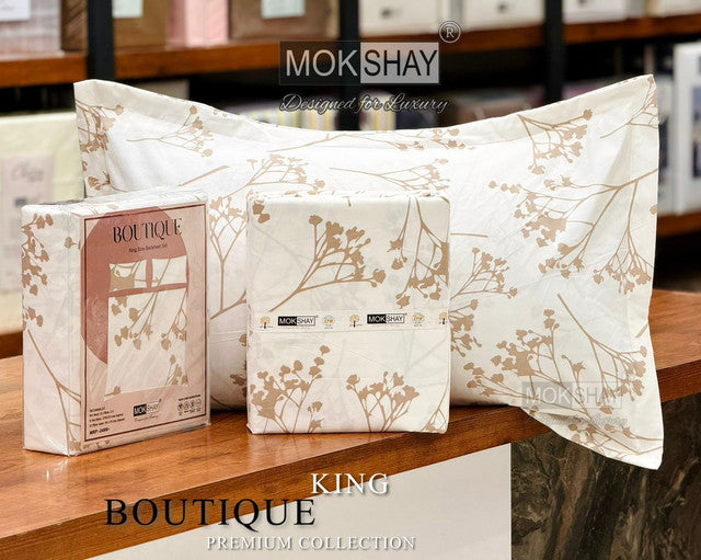 BOUTIQUE PREMIUM HEAVY COTTON KING SIZE BEDSHEET WITH 2 PILLOW COVERS