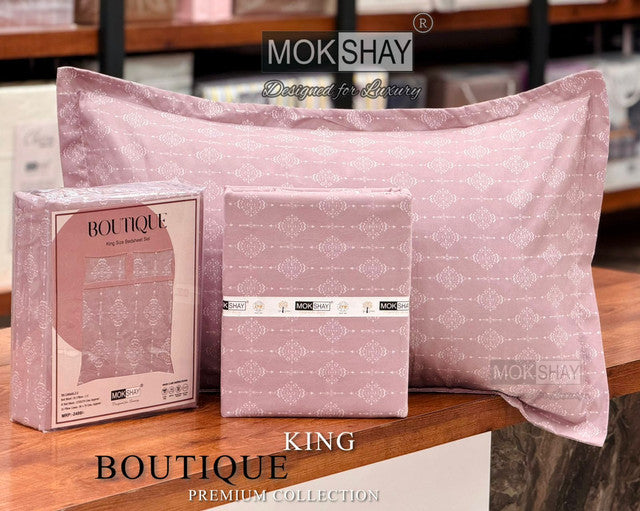 BOUTIQUE PREMIUM HEAVY COTTON KING SIZE BEDSHEET WITH 2 PILLOW COVERS