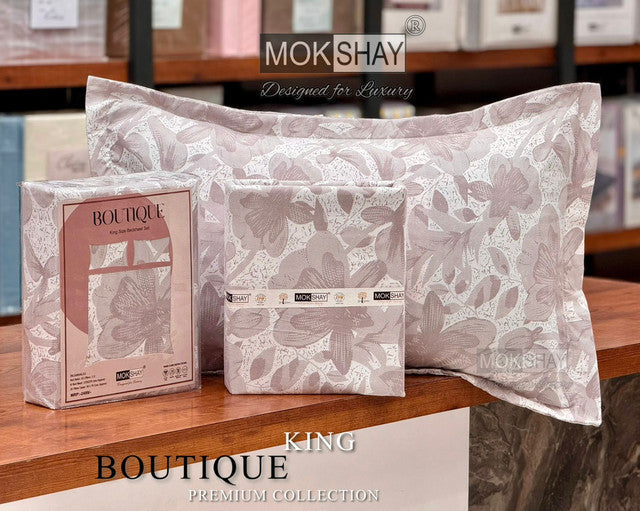 BOUTIQUE PREMIUM HEAVY COTTON KING SIZE BEDSHEET WITH 2 PILLOW COVERS