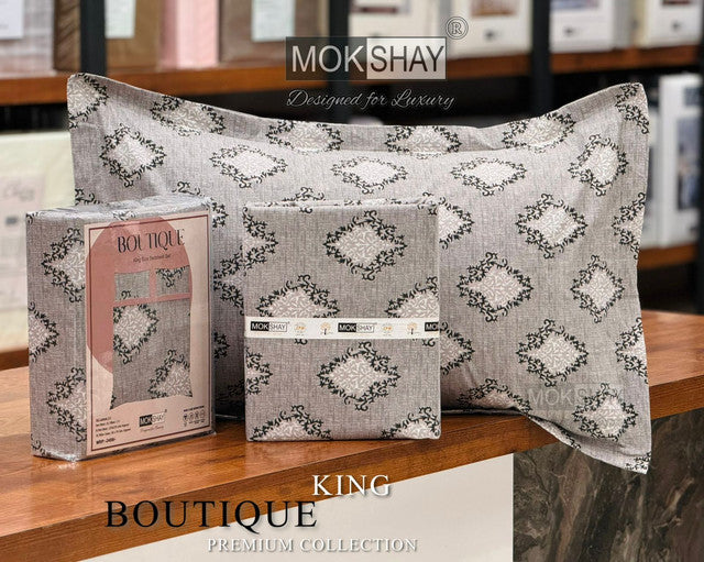 BOUTIQUE PREMIUM HEAVY COTTON KING SIZE BEDSHEET WITH 2 PILLOW COVERS