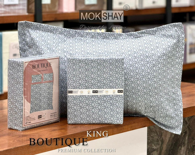 BOUTIQUE PREMIUM HEAVY COTTON KING SIZE BEDSHEET WITH 2 PILLOW COVERS