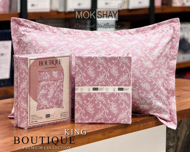 BOUTIQUE PREMIUM HEAVY COTTON KING SIZE BEDSHEET WITH 2 PILLOW COVERS