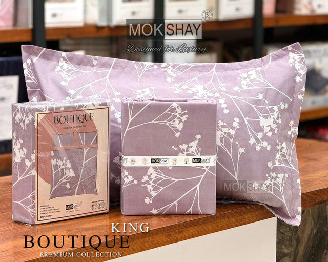 BOUTIQUE PREMIUM HEAVY COTTON KING SIZE BEDSHEET WITH 2 PILLOW COVERS