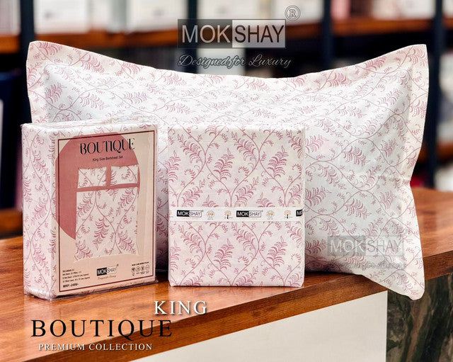 BOUTIQUE PREMIUM HEAVY COTTON KING SIZE BEDSHEET WITH 2 PILLOW COVERS