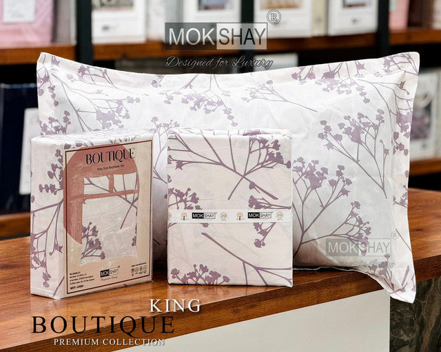 BOUTIQUE PREMIUM HEAVY COTTON KING SIZE BEDSHEET WITH 2 PILLOW COVERS