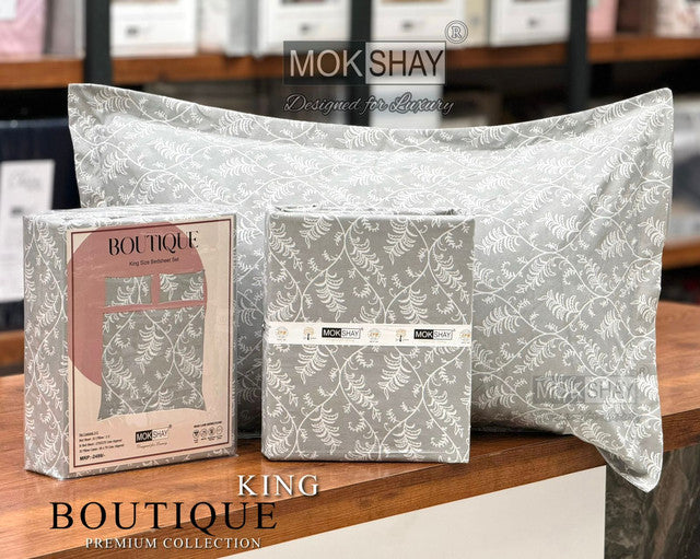 BOUTIQUE PREMIUM HEAVY COTTON KING SIZE BEDSHEET WITH 2 PILLOW COVERS