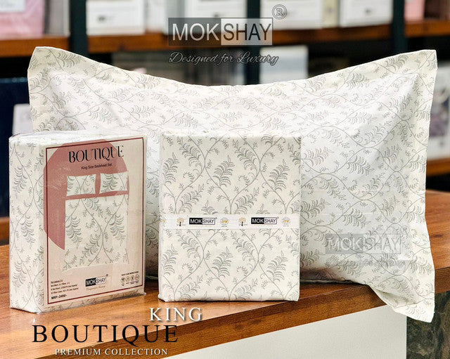 BOUTIQUE PREMIUM HEAVY COTTON KING SIZE BEDSHEET WITH 2 PILLOW COVERS