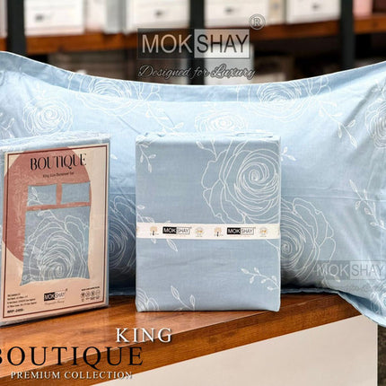 BOUTIQUE PREMIUM HEAVY COTTON KING SIZE BEDSHEET WITH 2 PILLOW COVERS