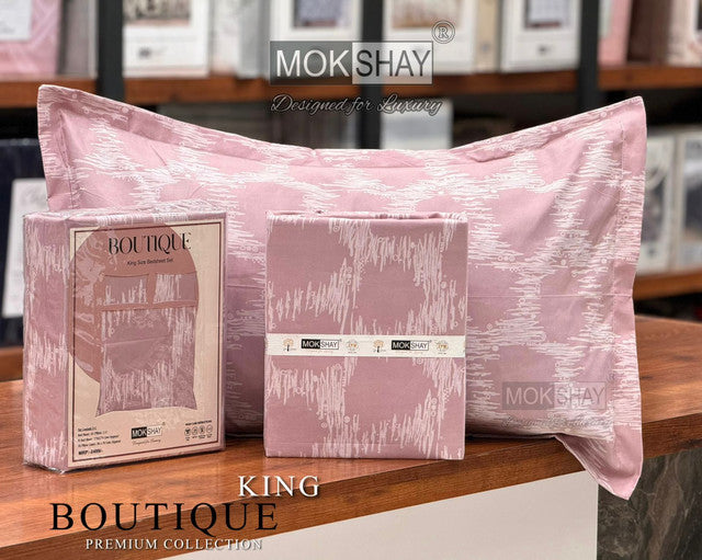 BOUTIQUE PREMIUM HEAVY COTTON KING SIZE BEDSHEET WITH 2 PILLOW COVERS