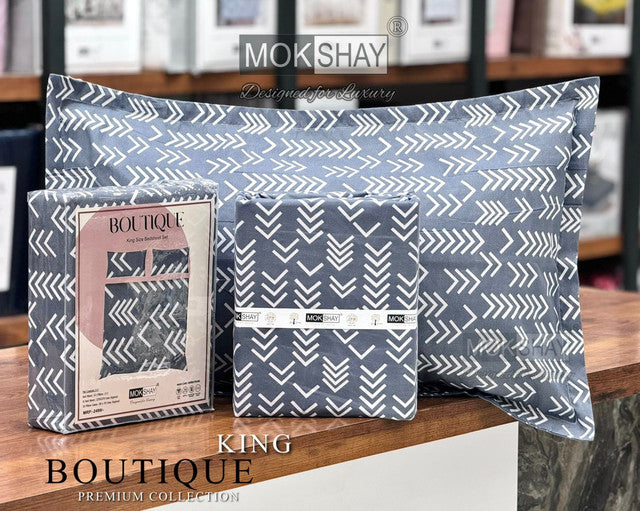 BOUTIQUE PREMIUM HEAVY COTTON KING SIZE BEDSHEET WITH 2 PILLOW COVERS