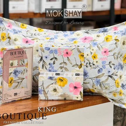 BOUTIQUE PREMIUM HEAVY COTTON KING SIZE BEDSHEET WITH 2 PILLOW COVERS