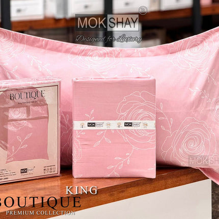 BOUTIQUE PREMIUM HEAVY COTTON KING SIZE BEDSHEET WITH 2 PILLOW COVERS