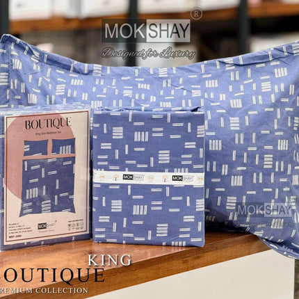 BOUTIQUE PREMIUM HEAVY COTTON KING SIZE BEDSHEET WITH 2 PILLOW COVERS