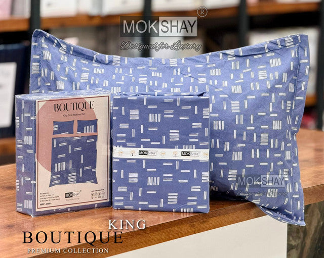 BOUTIQUE PREMIUM HEAVY COTTON KING SIZE BEDSHEET WITH 2 PILLOW COVERS