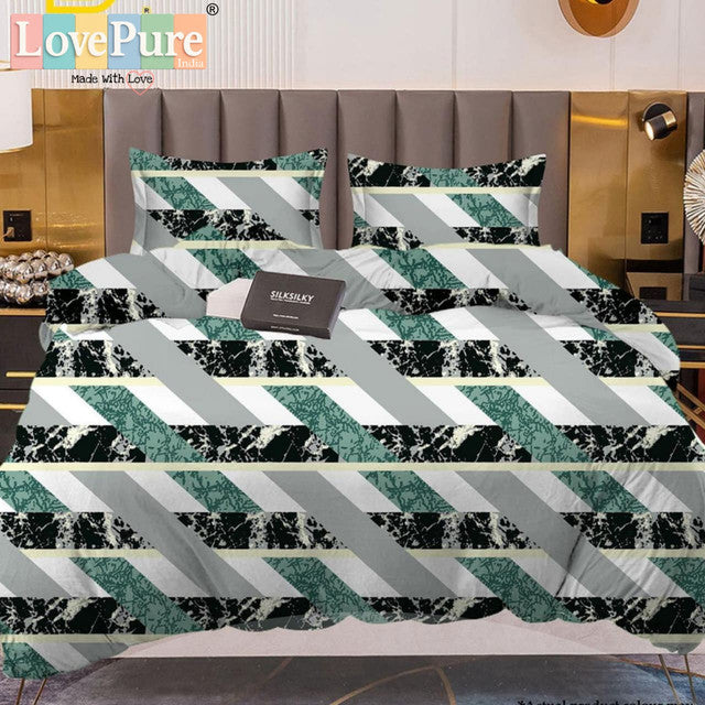 PREMIUM WINTER KING SIZE BEDSHEET SET (90×100 INCHES) WITH 2 PILLOW COVERS (ZIP CLOSURE) WITH GIFT BAG