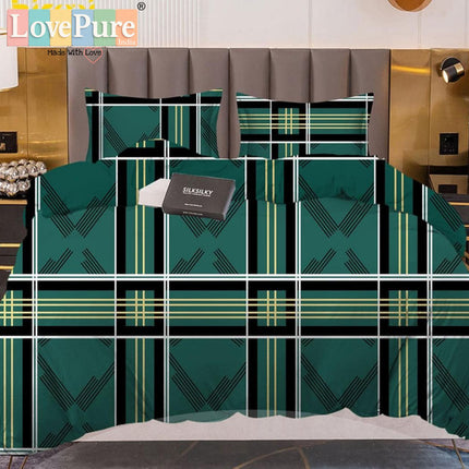 PREMIUM WINTER KING SIZE BEDSHEET SET (90×100 INCHES) WITH 2 PILLOW COVERS (ZIP CLOSURE) WITH GIFT BAG