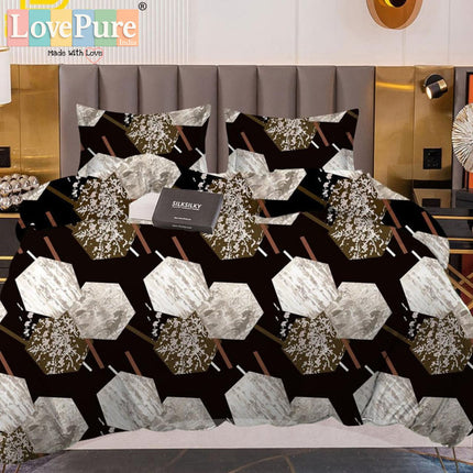 PREMIUM WINTER KING SIZE BEDSHEET SET (90×100 INCHES) WITH 2 PILLOW COVERS (ZIP CLOSURE) WITH GIFT BAG