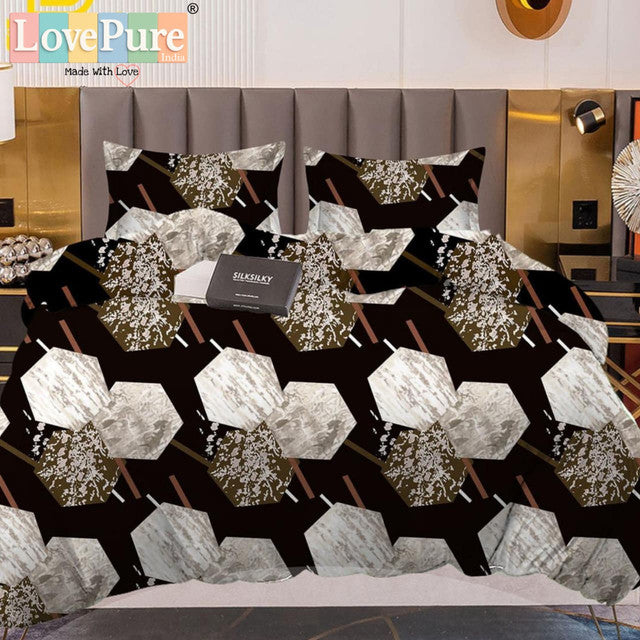 PREMIUM WINTER KING SIZE BEDSHEET SET (90×100 INCHES) WITH 2 PILLOW COVERS (ZIP CLOSURE) WITH GIFT BAG