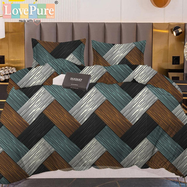PREMIUM WINTER KING SIZE BEDSHEET SET (90×100 INCHES) WITH 2 PILLOW COVERS (ZIP CLOSURE) WITH GIFT BAG