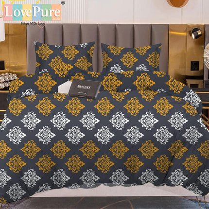 PREMIUM WINTER KING SIZE BEDSHEET SET (90×100 INCHES) WITH 2 PILLOW COVERS (ZIP CLOSURE) WITH GIFT BAG