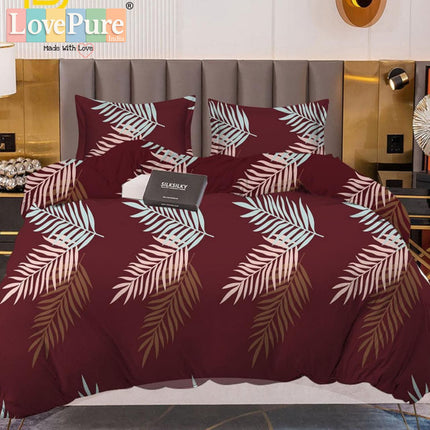 PREMIUM WINTER KING SIZE BEDSHEET SET (90×100 INCHES) WITH 2 PILLOW COVERS (ZIP CLOSURE) WITH GIFT BAG