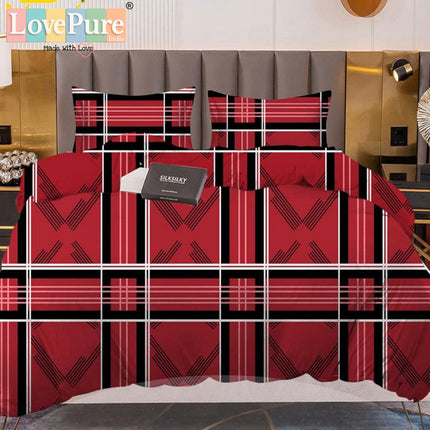 PREMIUM WINTER KING SIZE BEDSHEET SET (90×100 INCHES) WITH 2 PILLOW COVERS (ZIP CLOSURE) WITH GIFT BAG
