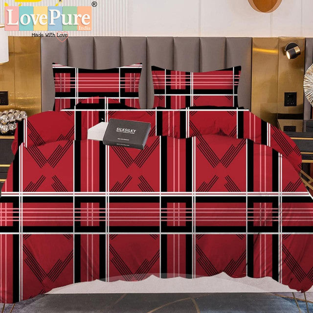 PREMIUM WINTER KING SIZE BEDSHEET SET (90×100 INCHES) WITH 2 PILLOW COVERS (ZIP CLOSURE) WITH GIFT BAG